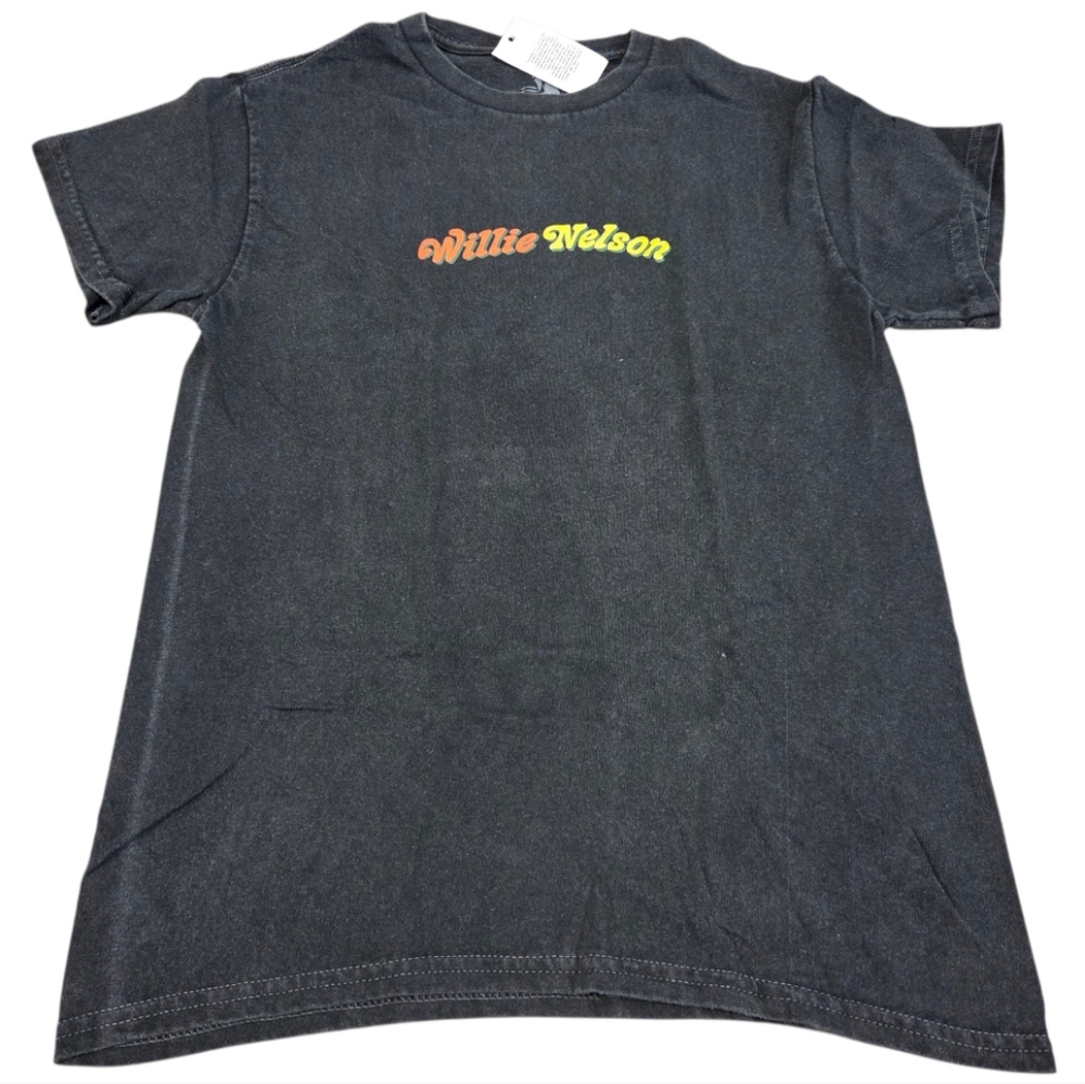 Willie Nelson Zions Rootswear Men's Black Graphics Short Sleeve Tee Size Small